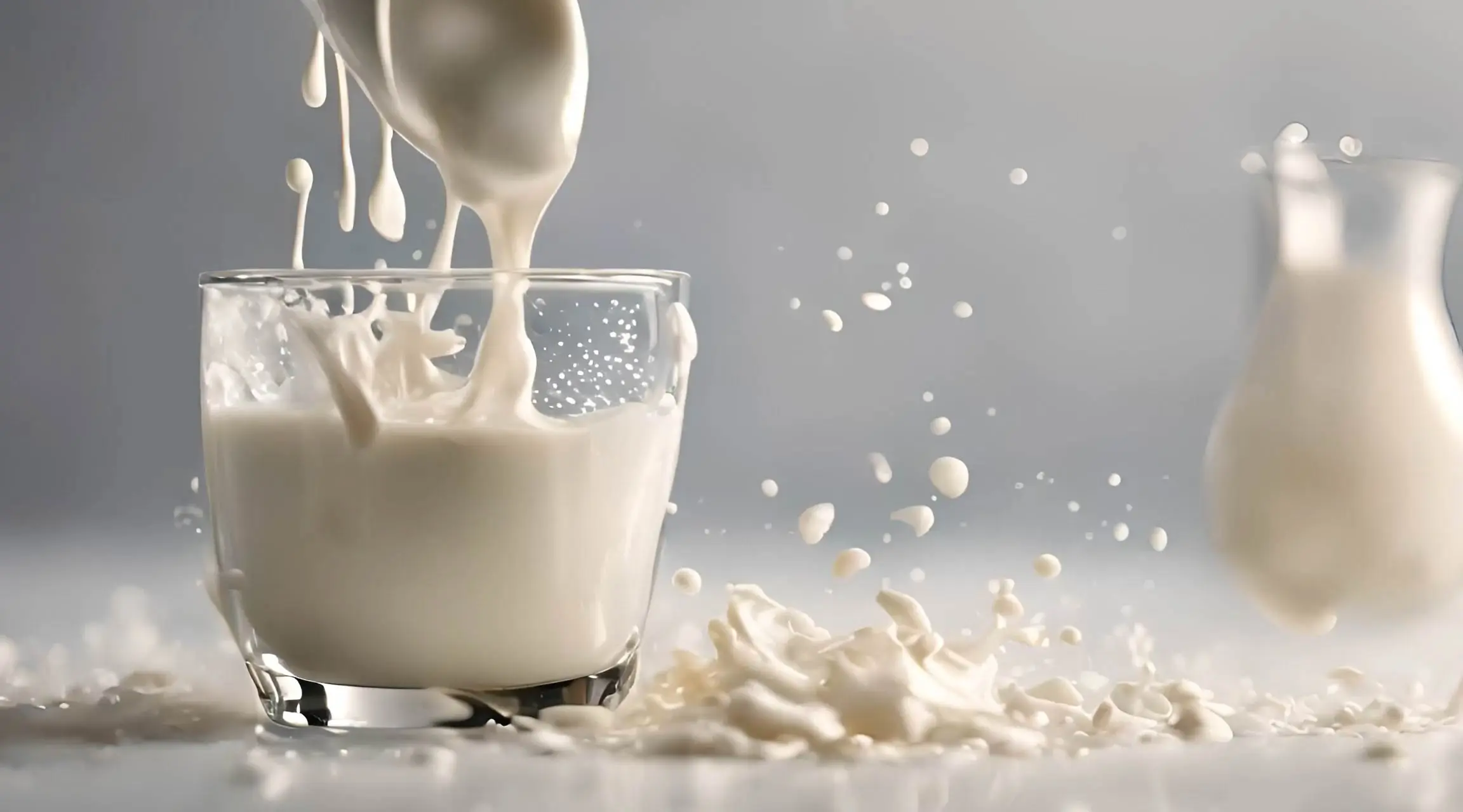 Pouring Milk into Glass Slow Motion Video